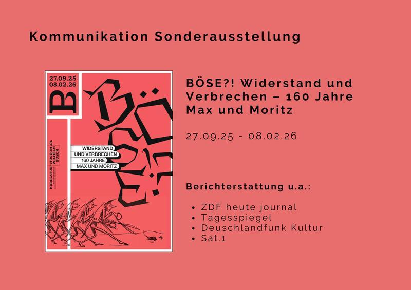 Museum Wilhelm Busch – Kommunikation der Sonderausstellung BÖSE?! 160 Jahre Max und Moritz